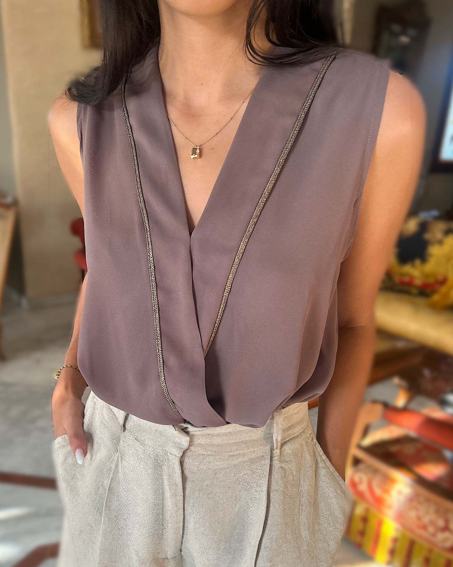 Blouse “MIRA” | Taupe Sablé