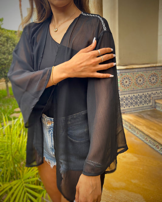 Kimono “AURA” | Noir Voilé